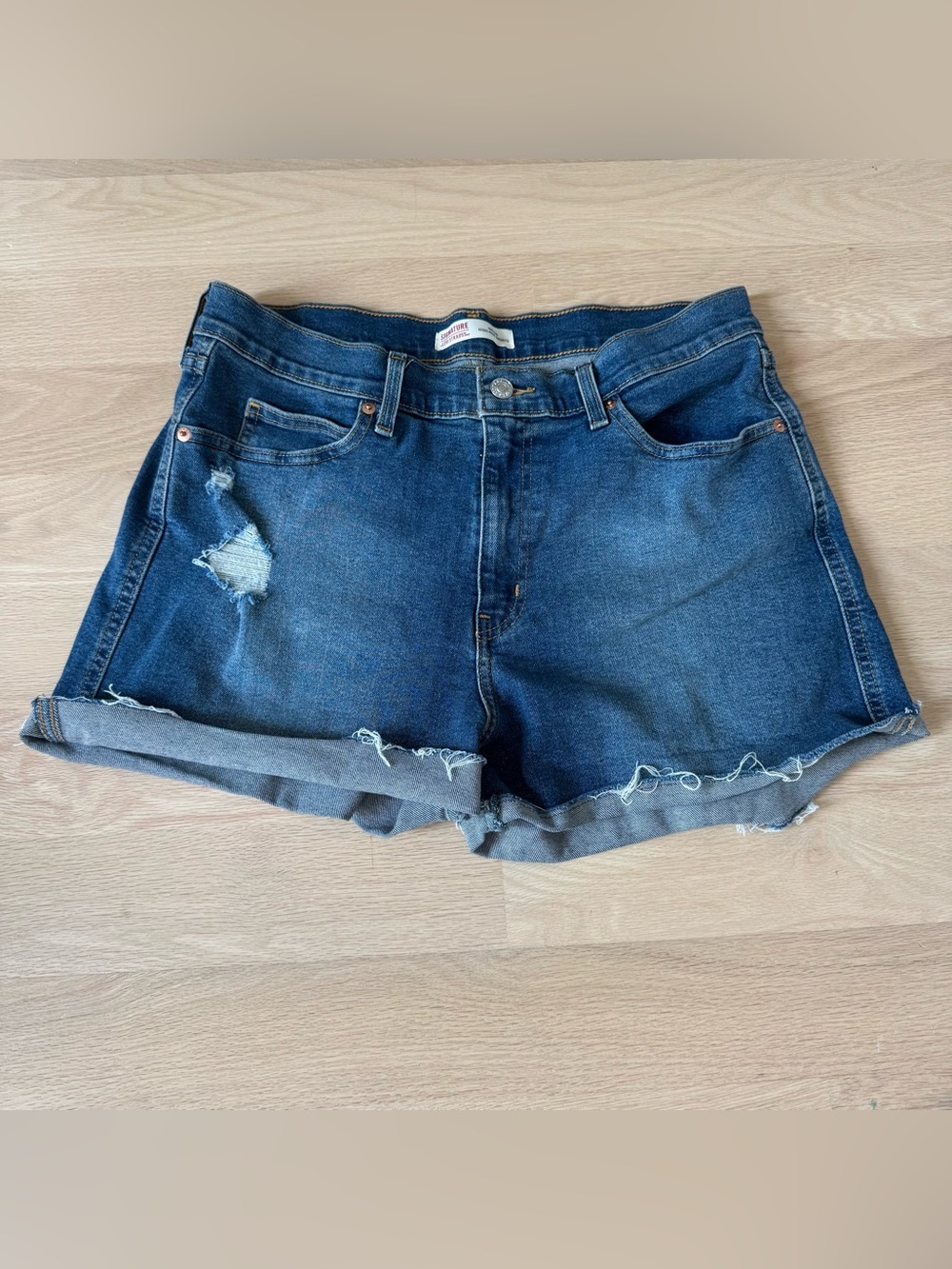 Signature Levi Strauss & Co Heritage High-Rise Denim Jean Shorts Size 31